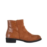 Ivy camel női bokacsizma, műbőrből és textil anyagból készült