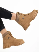 Valeen sötét bézs női bakancs, műbőrből készült