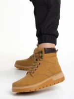 Marla camel női bakancs, műbőrből készült