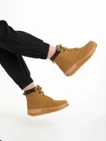 Marla camel női bakancs, műbőrből készült