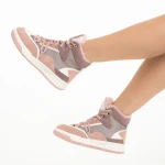 Reveca rózsaszín női sportcipő, műbőrből és textil anyagból készült