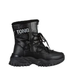 Valera fekete női csizma, műbőrből készült