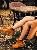 Remona camel női bakancs, műbőrből készült