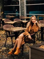 Remona camel női bakancs, műbőrből készült