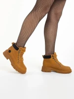 Remona camel női bakancs, műbőrből készült