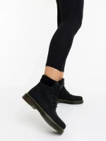 Olena fekete női bakancs ökológiai bőrből és textil anygaból