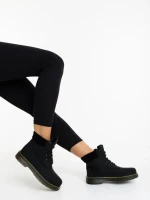 Olena fekete női bakancs ökológiai bőrből és textil anygaból