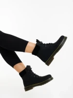 Olena fekete női bakancs ökológiai bőrből és textil anygaból