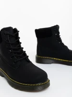 Olena fekete női bakancs ökológiai bőrből és textil anygaból