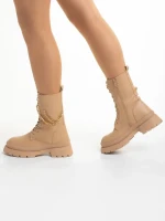 Damani bézs női bakancs, műbőrből készült