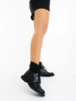 Majora fekete női bakancs ökológiai bőrből és textil anyagból