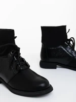 Majora fekete női bakancs ökológiai bőrből és textil anyagból