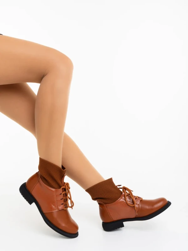 Majora tevebarna női bakancs ökológiai bőrből és textil anyagból