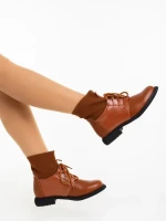 Majora tevebarna női bakancs ökológiai bőrből és textil anyagból