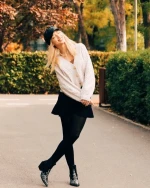 Kalanie fekete, női bokacsizma, ökológiai bőrből