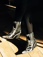 Mychal fekete, női bokacsizma, ökológiai bőrből