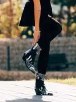 Sudie fekete, női bokacsizma, ökológiai bőrből