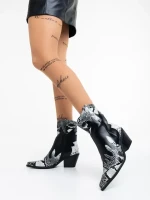 Sudie fekete, női bokacsizma, ökológiai bőrből