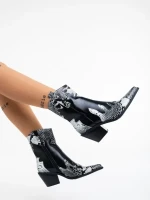 Sudie fekete, női bokacsizma, ökológiai bőrből