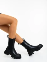 Vistari fekete női csizma ökológiai bőrből