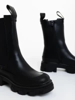 Vistari fekete női csizma ökológiai bőrből