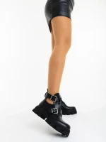 Lucara fekete női bakancs ökológiai bőrből