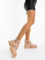 Lucara nude női bakancs ökológiai bőrből