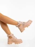 Lucara nude női bakancs ökológiai bőrből