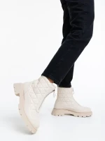 Katarina bézs, női bokacsizma, ökológiai bőrből