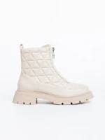 Katarina bézs, női bokacsizma, ökológiai bőrből