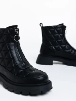 Katarina fekete, női bokacsizma, ökológiai bőrből