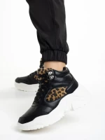 Renia fekete női sportcipő, műbőrből készült