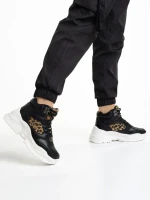 Renia fekete női sportcipő, műbőrből készült