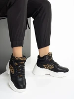 Renia fekete női sportcipő, műbőrből készült