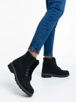 Smilla fekete , női bakancs, ökológiai bőrből