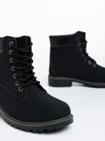 Smilla fekete , női bakancs, ökológiai bőrből