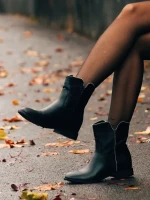 Belinna fekete női csizma ökológiai bőrből