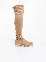 Verria bézs női csizma textil anyagból