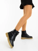 Fincera fekete női bakancs ökológiai bőrből