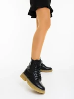 Fincera fekete női bakancs ökológiai bőrből