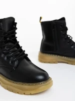 Fincera fekete női bakancs ökológiai bőrből