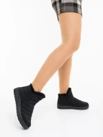 Atala fekete női bakancs textil anyagból