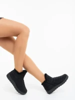 Atala fekete női bakancs textil anyagból