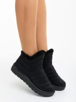 Atala fekete női bakancs textil anyagból