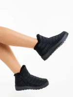 Atala fekete női bakancs textil anyagból