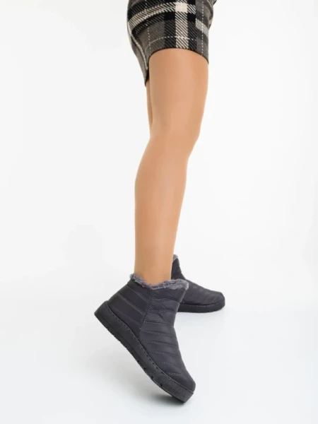 Atala szürke női bakancs textil anyagból