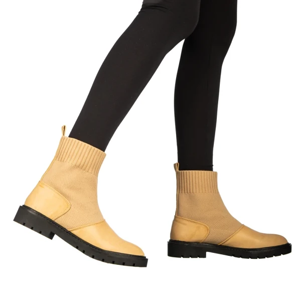 Farla bézs női bokacsizma