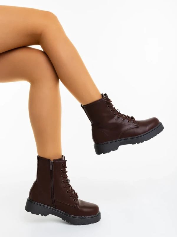 Chara barna női bakancs ökológiai bőrből