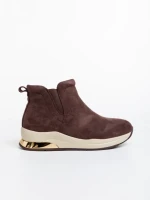 Lyuba barna, női bokacsizma, textil anyagból