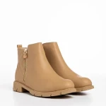 Gracelyn bézs női bokacsizma, műbőrből készült